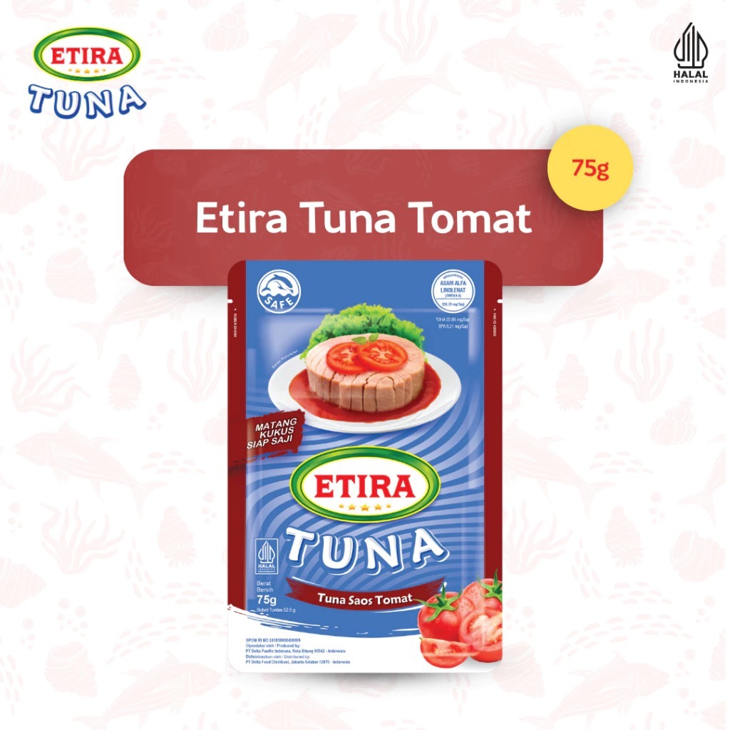 

Etira Tuna Matang Kukus Siap Saji (Tuna Saos Tomat) 75g - Tuna Sachet Lauk Siap Saji