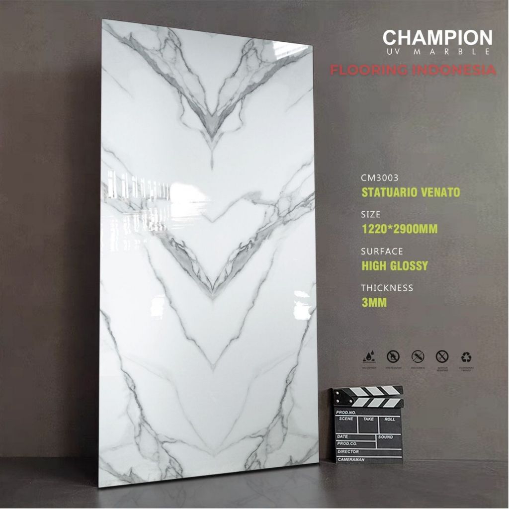 Wpc panel dinding marmer CM3003/Lembar