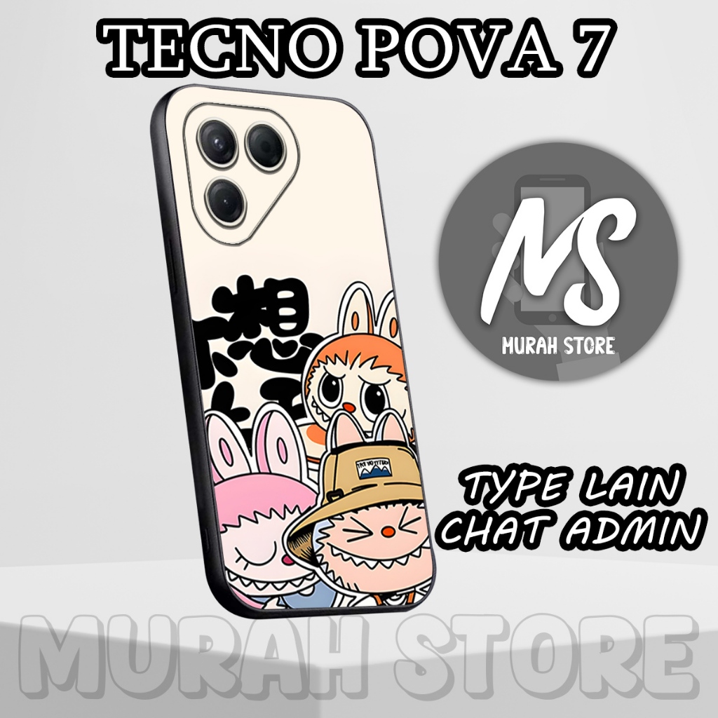 Softcase Karet TECNO POVA 7/MS25/Motif LABUBU/Case Hp TECNO POVA 7/Silikon TECNO POVA 7