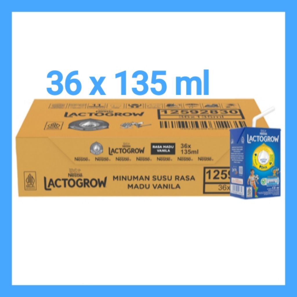 

Lactogrow Susu UHT Madu Vanilla Kotak 36 x 135 ml - Karton
