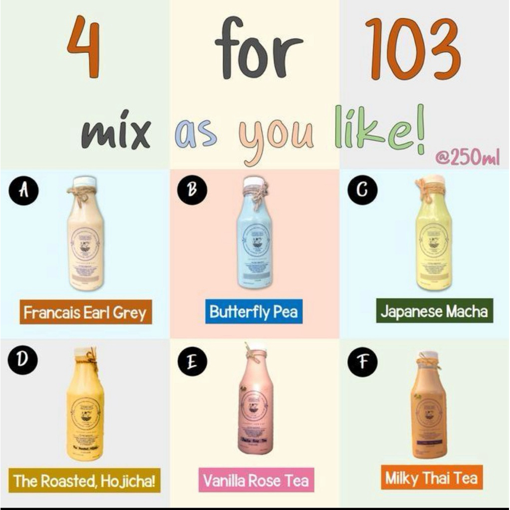 

Rotjes Milk “Package isi 4 Botol 250ml” Low Fat Diet Milk Tea