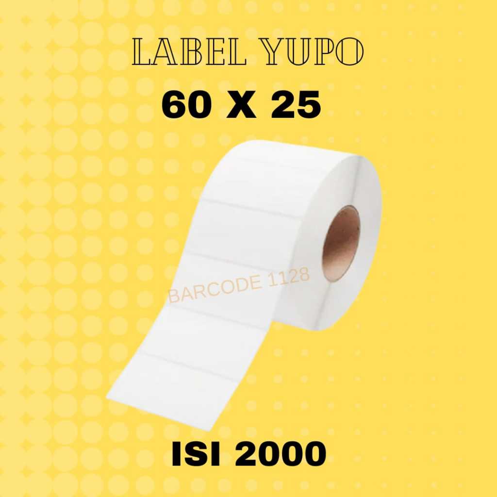

Label Barcode Yupo 60 x 25 isi 2000 - STIKER YUPO 60X25 ISI 2000