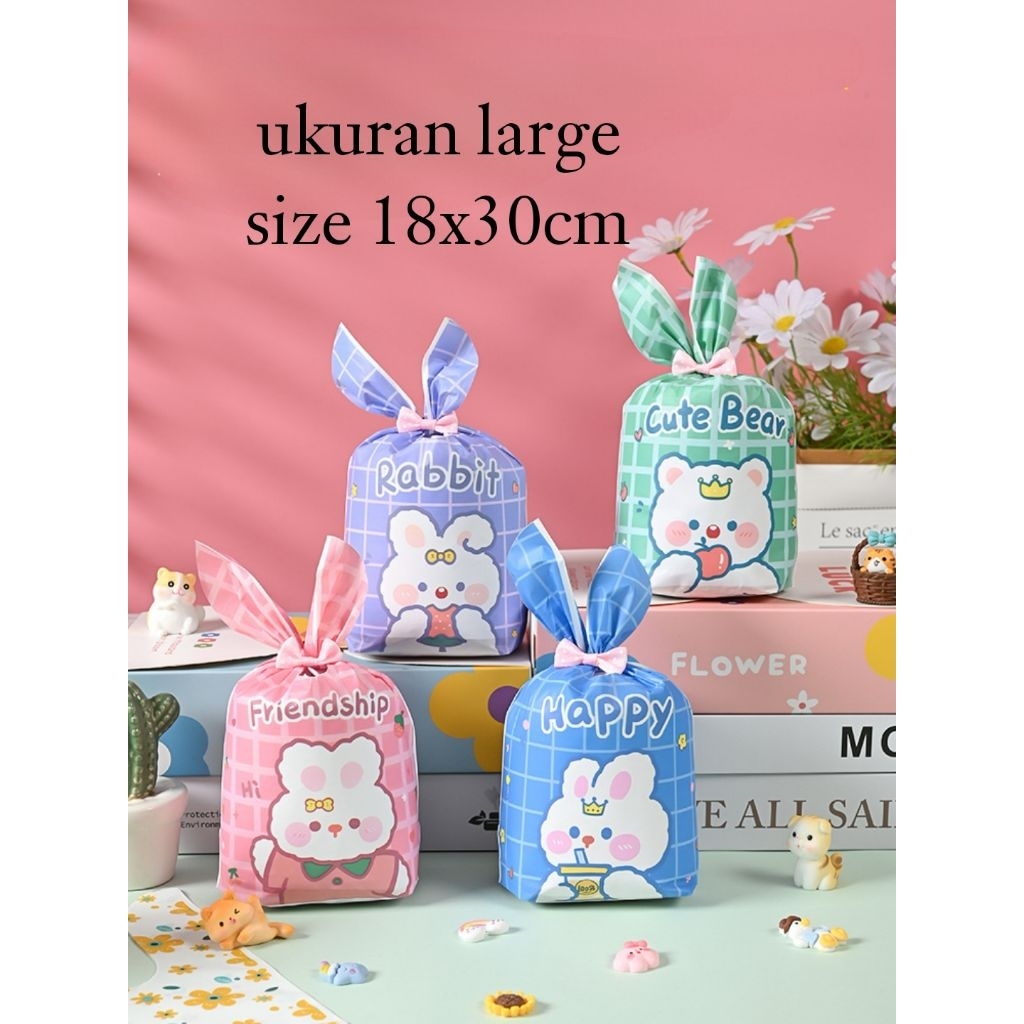 

10pcs plastik rabbit souvernir ultah 20x32cm /goddie bag Large bisa untuk snack