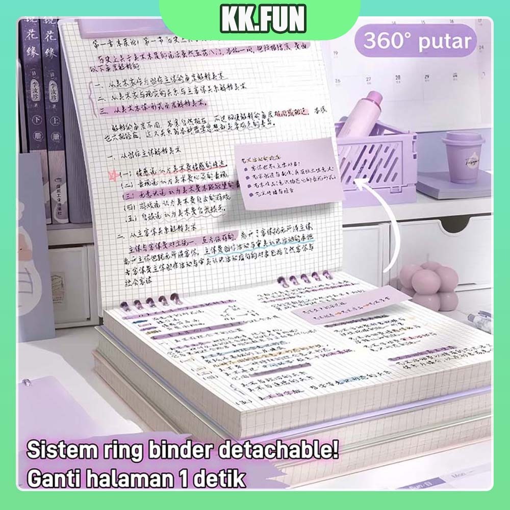 

B5 Binder 360 Derajat / Buku Catatan Aesthetic / Binder Kuliah Aesthetic / Notebook Binder / Buku Tulis Aesthetic
