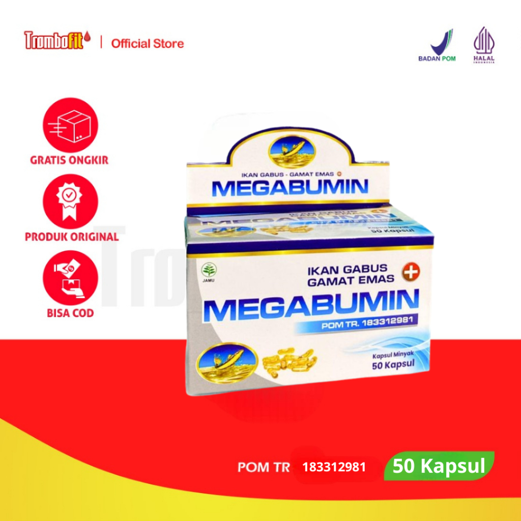 MEGABUMIN - Kapsul megabumin minyak ikan gabus, Gamat emas