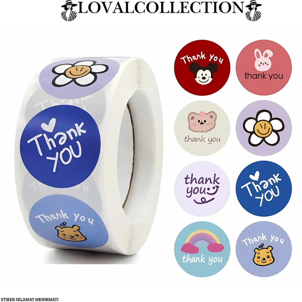 

LC STIKER SELAMAT MENIKMATI STICKER BULAT ROLL MAKANAN KUE THANKYOU TERIMA KASIH 500 PCS H787