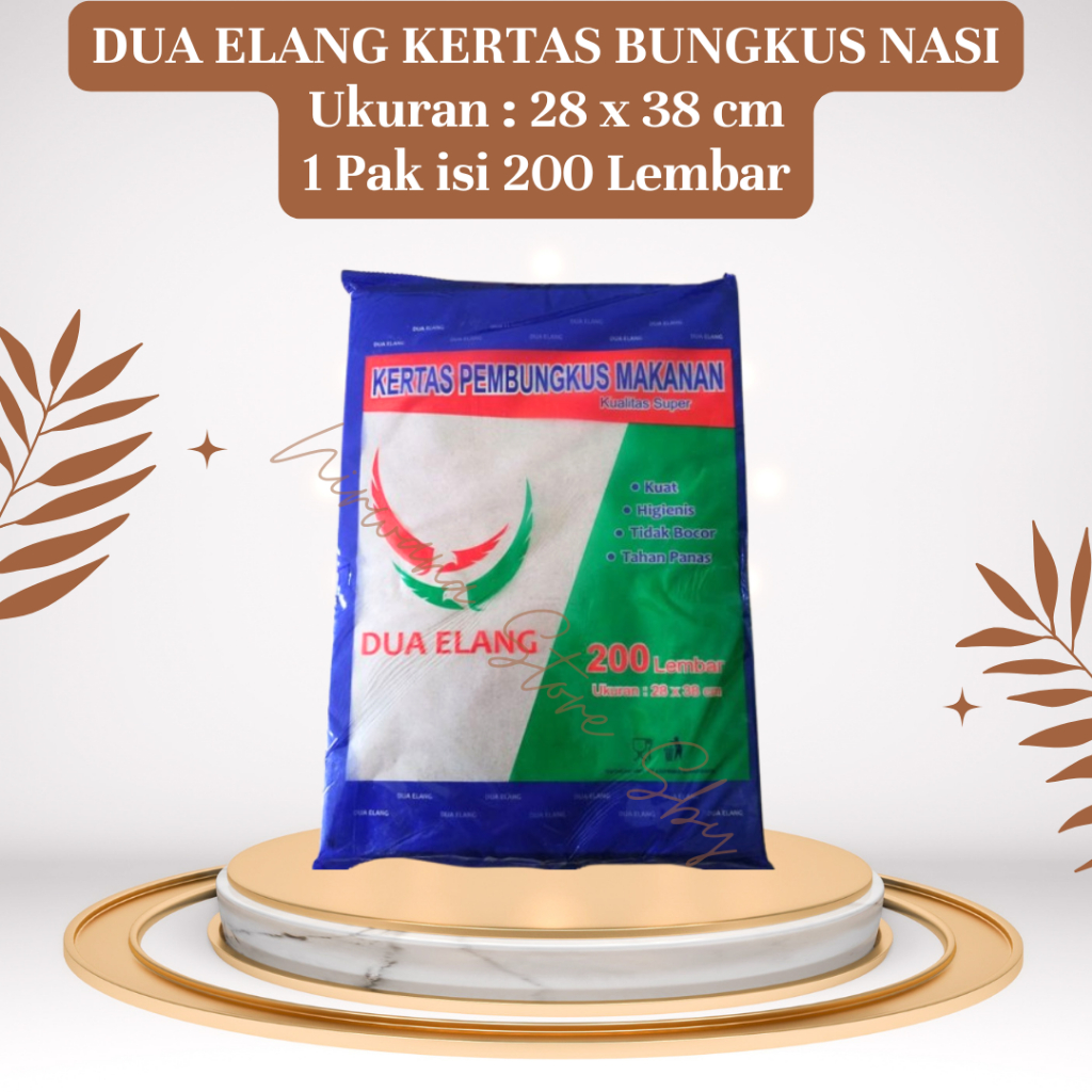 

(200 PCS) DUA ELANG KERTAS BUNGKUS NASI 28x38 cm