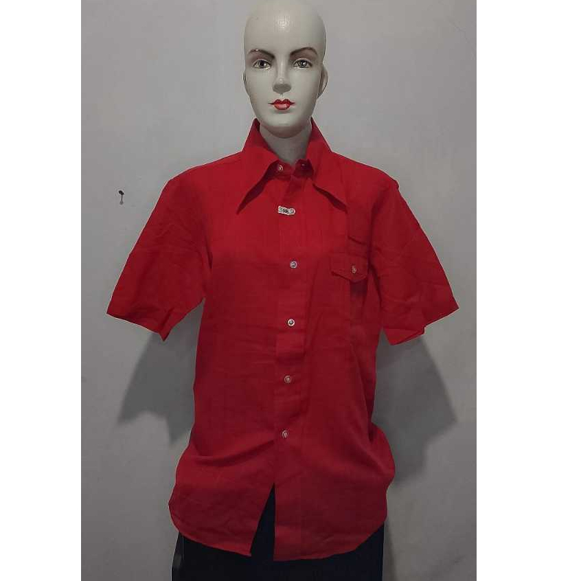 Kemeja Merah Polos Pria/Wanita