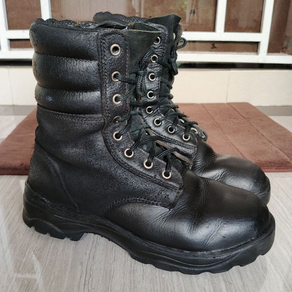 Dr. OSHA Steel Toe Safety Boots Vintage Military Combat Army Hiking Tactical High Boots Biker Motor 