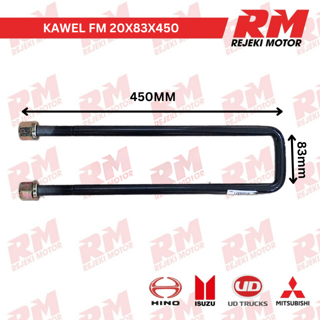 U-BOLT RR , BOHEL , BEHEL , FUSO PS190 20X83X450 BAJA OEM