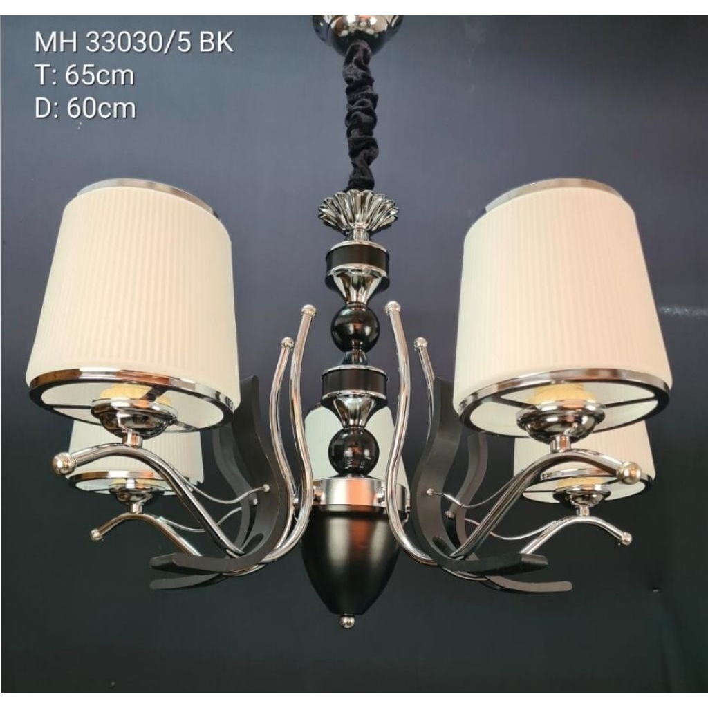 LAMPU GANTUNG HIAS MINIMALIS 5 LAMPU RUANG TAMU MEWAH