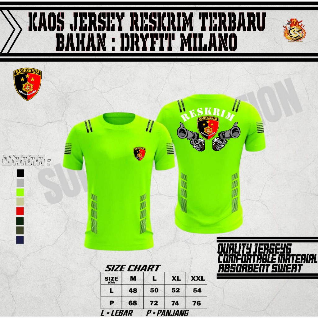 KAOS RESKRIM POLISI JERSEY DRYFIT - KAOS OLAHRAGA - RESKRIM TERBARU 2025