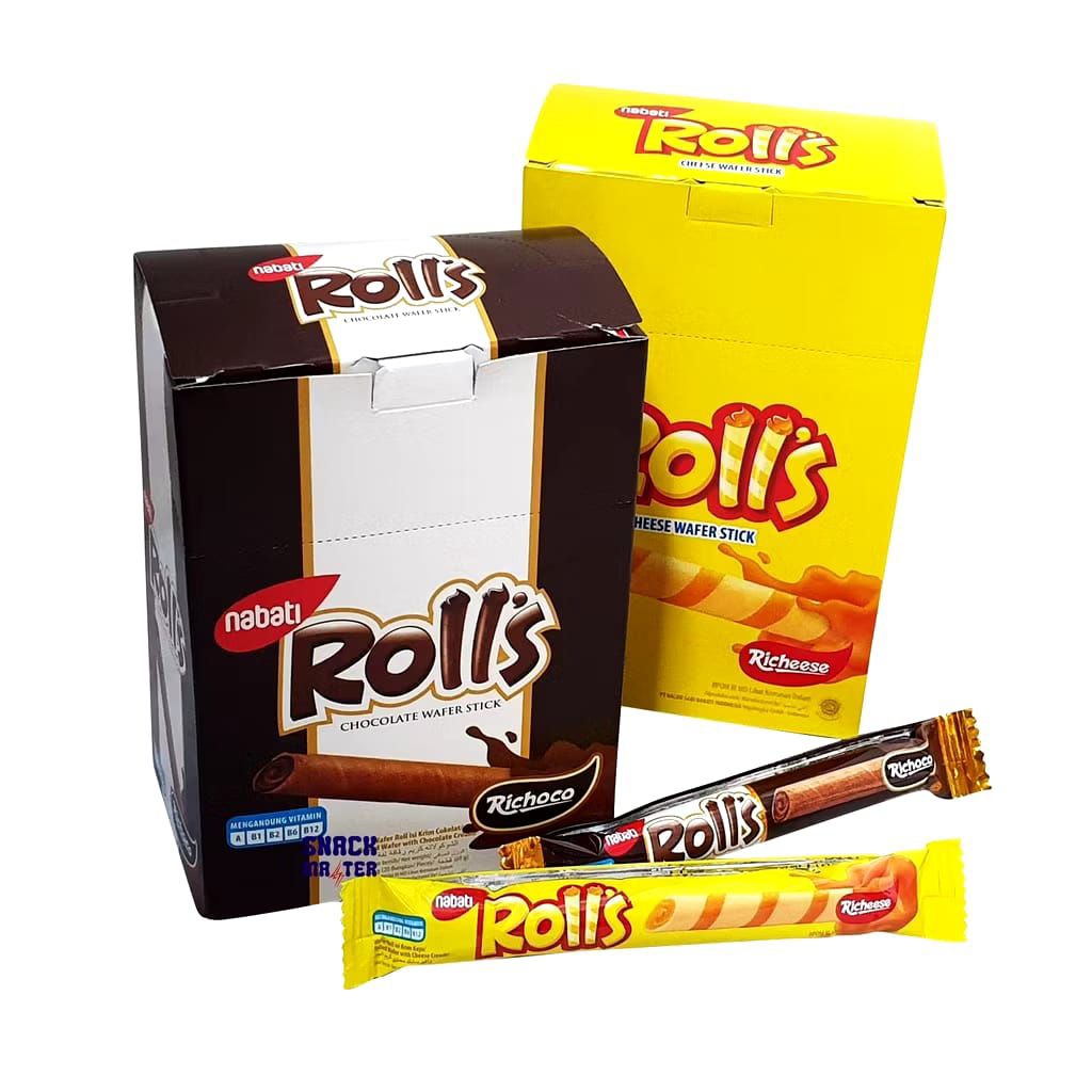 

ROLLS Nabati 8 gr isi 20 pcs coklat krim keju chocolate cheese