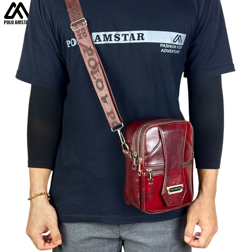 POLO AMSTAR Tas HP Tas Selempang Pria Sling Bag Multifungsi