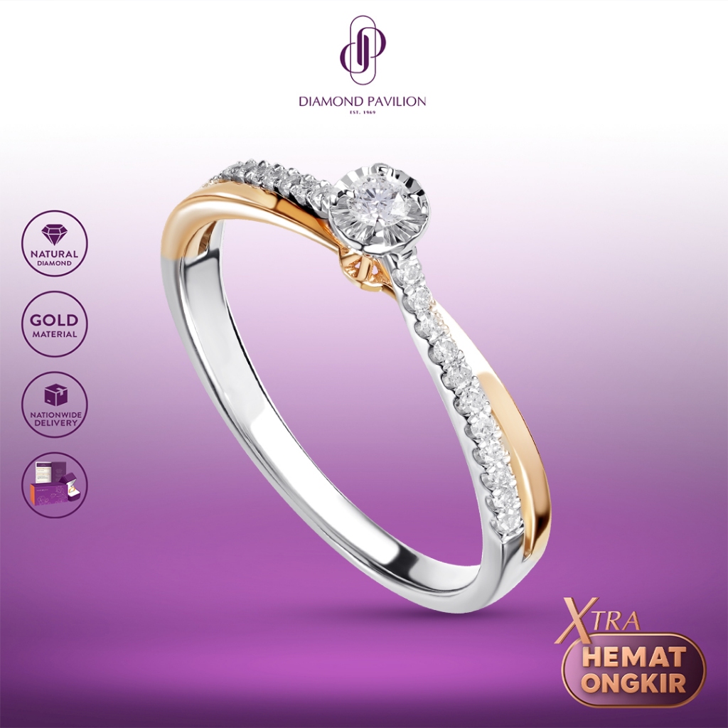 Diamond Pavilion Cincin Emas Batu Berlian Fleta Ring