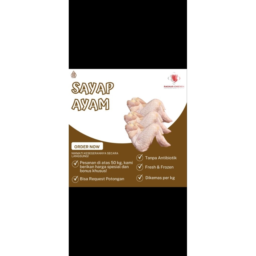 

Sayap ayam fresh/frozen organik Halal 100%