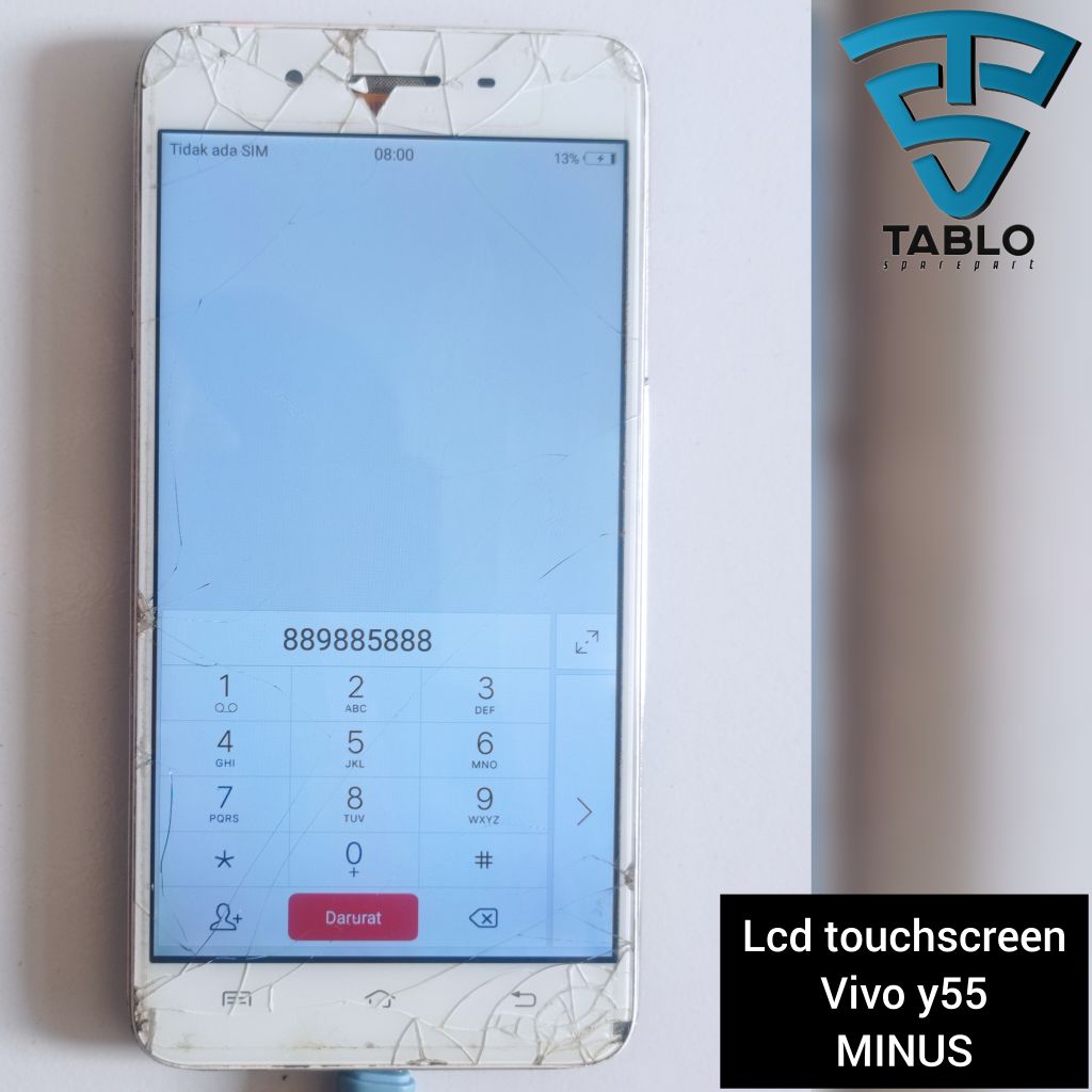 Lcd touchscreen Vivo y55 retak normal