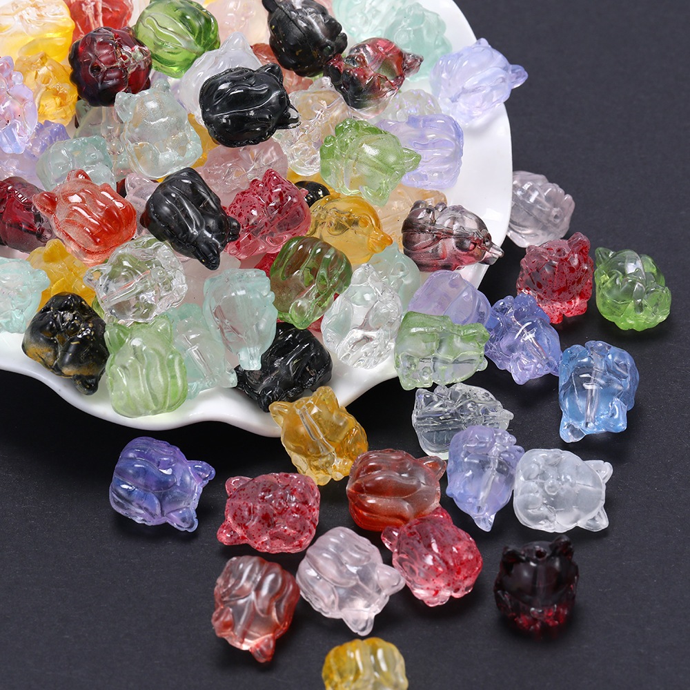 Kaca Bead Sembilan Rubah Liontin Kecil Rubah Small Liontin Tushan Jewelry Accessories Material Gaya 