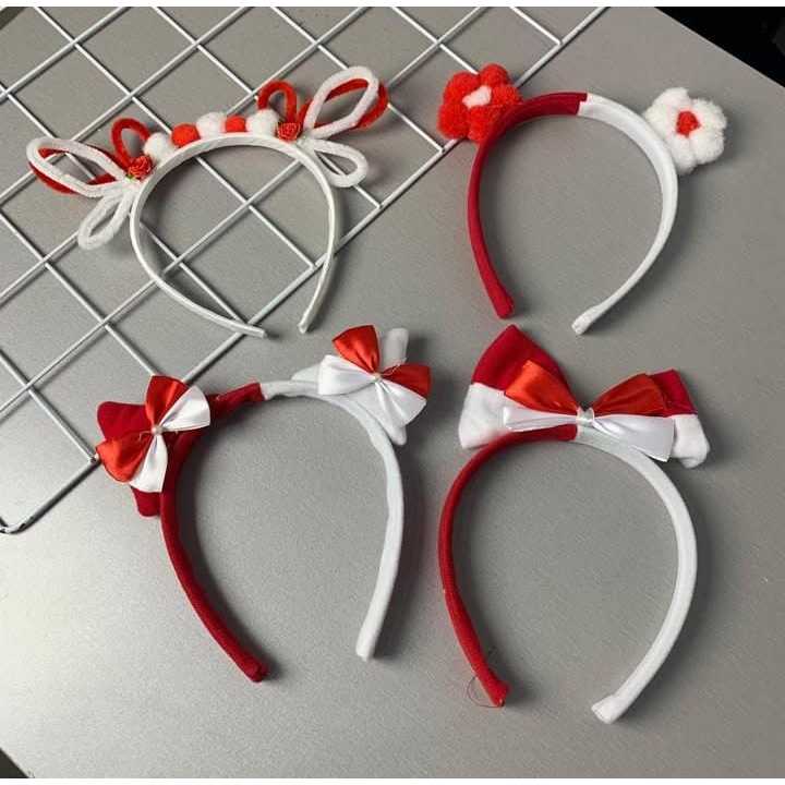 Bando Scrunchie Merah Putih/Bando Merah Putih/Bando Scrunchie Merah Putih Edisi Kemerdekaan