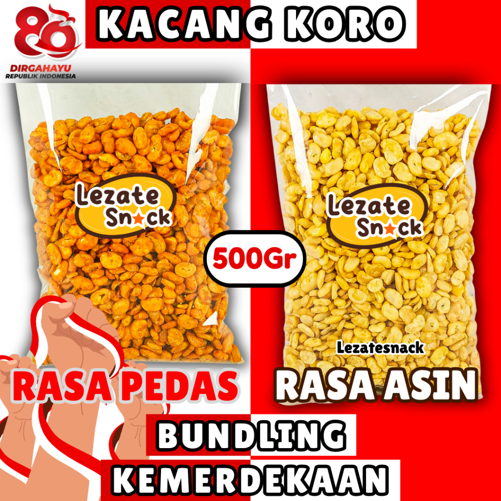 

(BUY 1 GET 1) Kacang Koro Pedas 500gr Gratis Kacang Koro Kupas Asin 500gr WAP SHOP