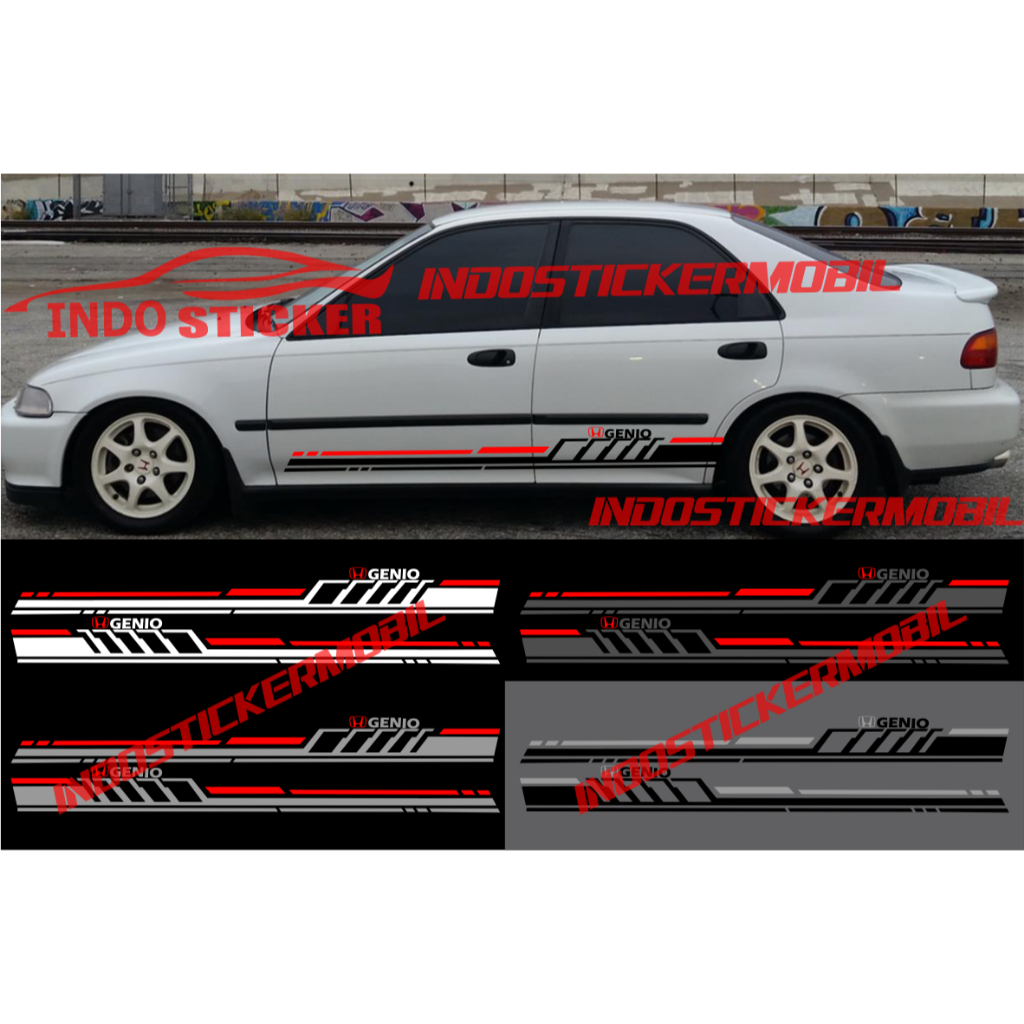Cutting sticker mobil genio stiker list stripe body samping mobil honda genio sticker terbaru genio