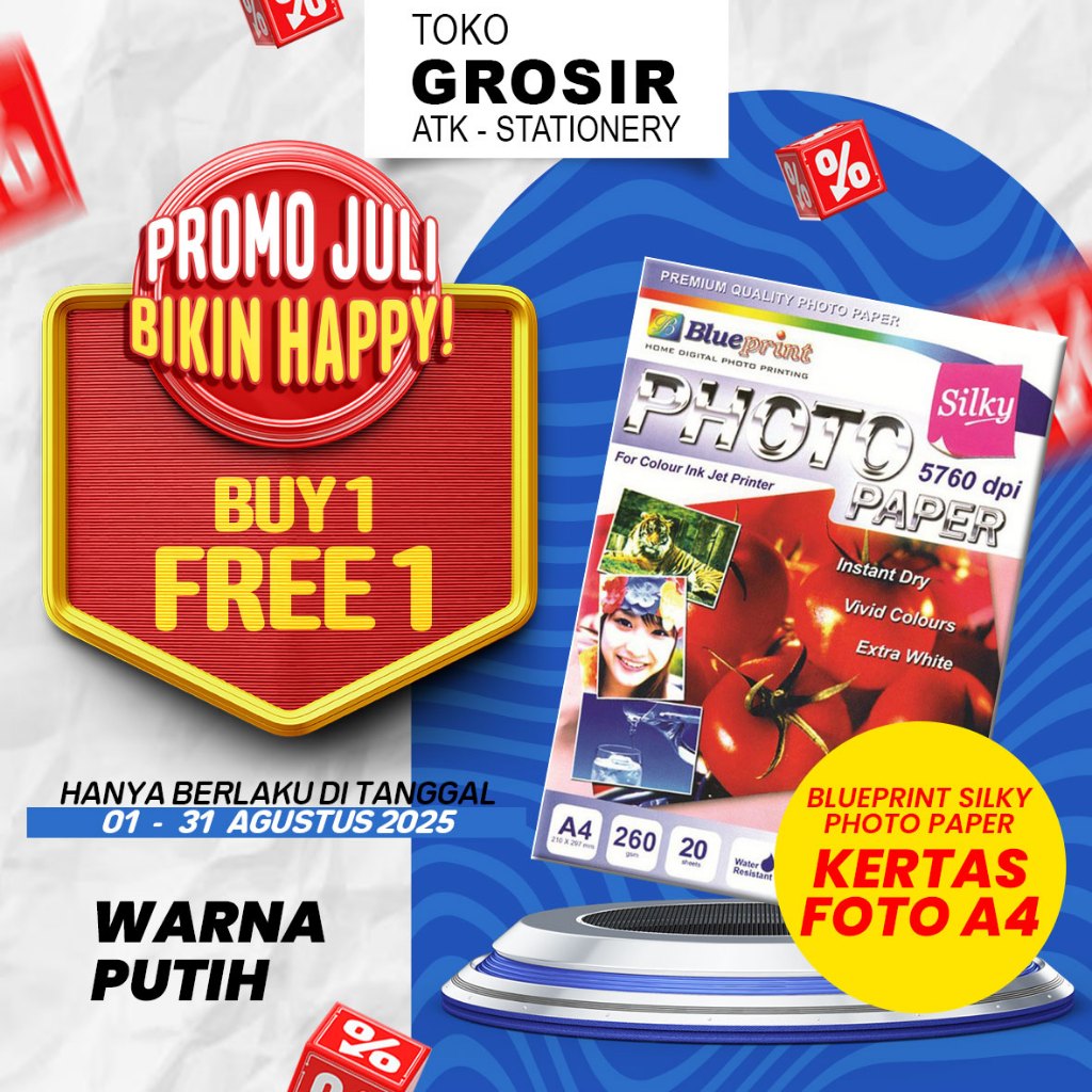 

Kertas Foto / Kertas Silky / Silky Photo Paper BLUEPRINT A4 260 gsm (TOMAT)