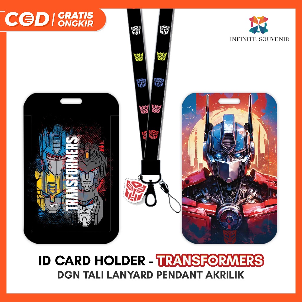 

[N003] TRANSFORMERS / Name Tag ID Card Holder Robot dengan Tali Lanyard / Gantungan Pendant Akrilik