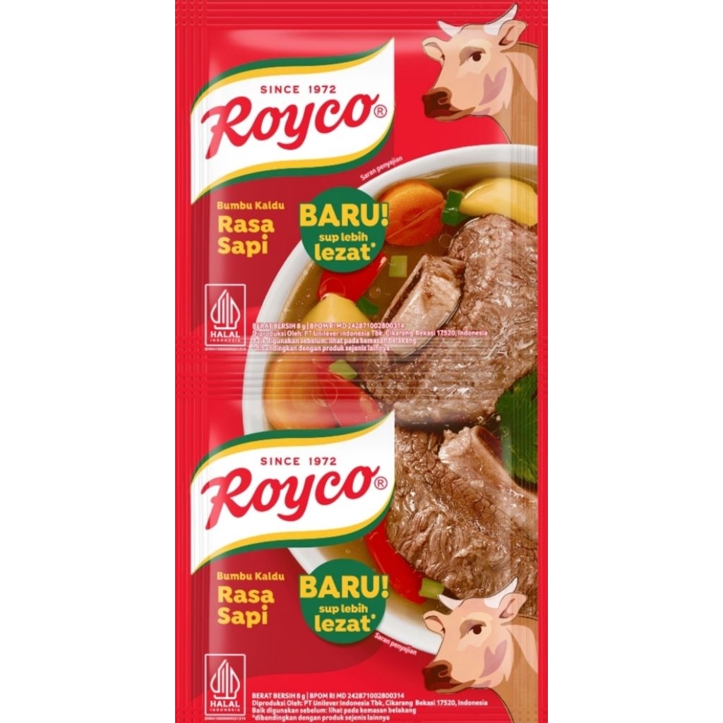 

Royco Kaldu Ayam/Sapi 8gr Sachet isi 12pcs