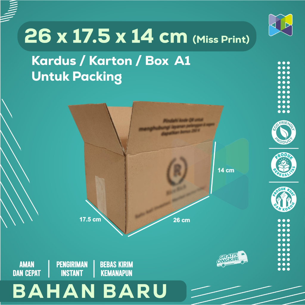 

Box Packing 26x17.5x14 Miss Print / Salah Sablon / Kardus Packing / Karton Packing