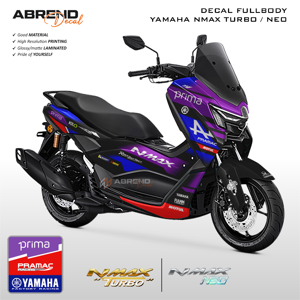 Decal Fullbody Nmax Turbo Neo Moto GP 2025 Sticker Vinyl Anti Gores