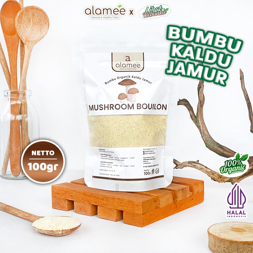 

ALAMEE Bubuk Kaldu Jamur NON MSG Bumbu Dapur Organik Praktis Mushroom Powder 100gr LIHAT KEBUNKU