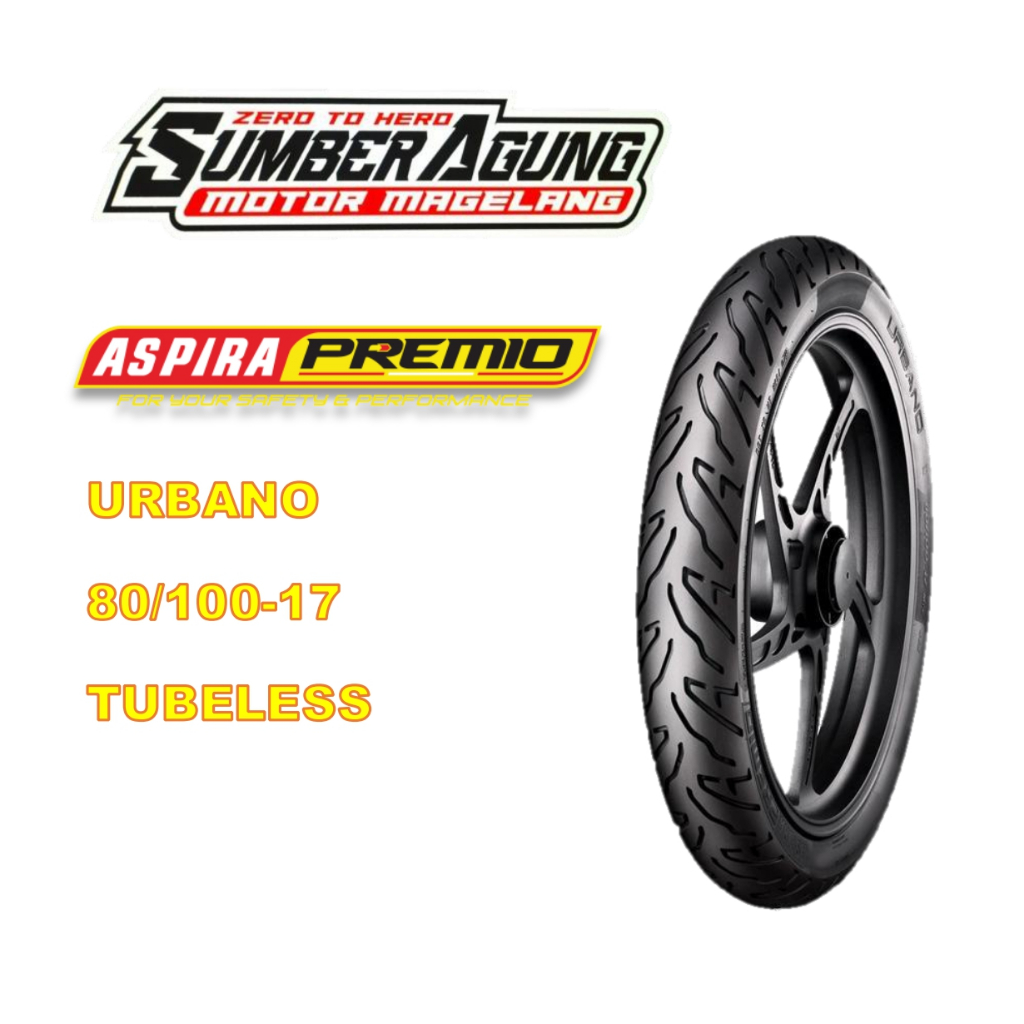 BAN DEPAN TUBELESS VERZA 150 MEGAPRO MONOSHOCK 80/100-17 ASPIRA URBANO
