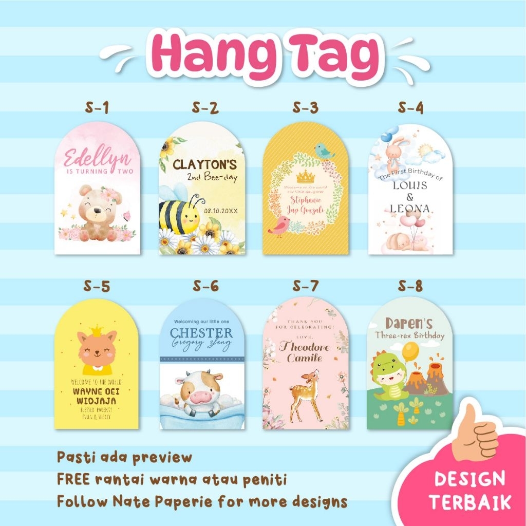 

HANG TAG Custom - Newborn Manyue Birthday Hampers Souvenir