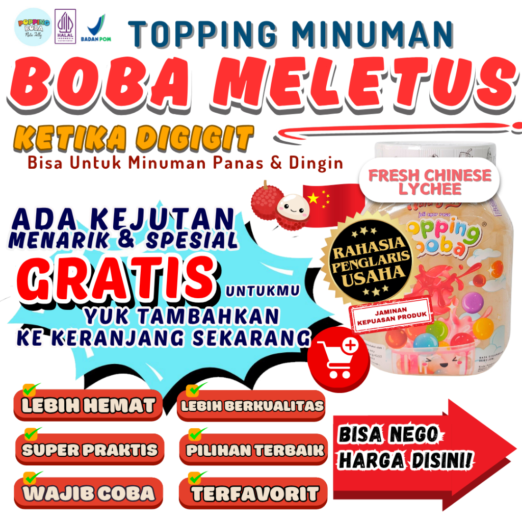 

PoppingBobaMeletusDimulutPelengkap BELFIECO Bubuk Agar Jelly Powder - Popping Boba 500 Gram | Cocok Untuk Semua Jenis Minuman