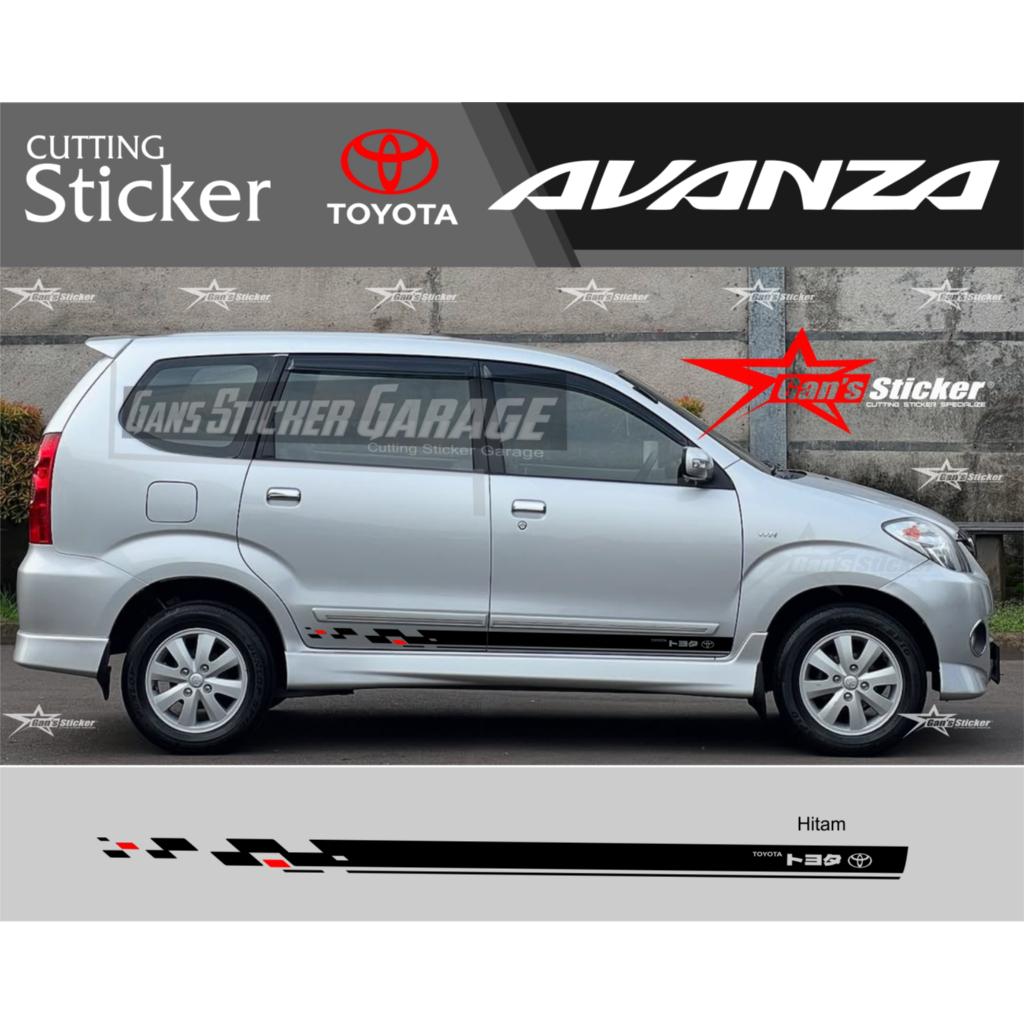 Toyota Avanza Veloz Sticker Pintu samping Variasi Sticker Mobil