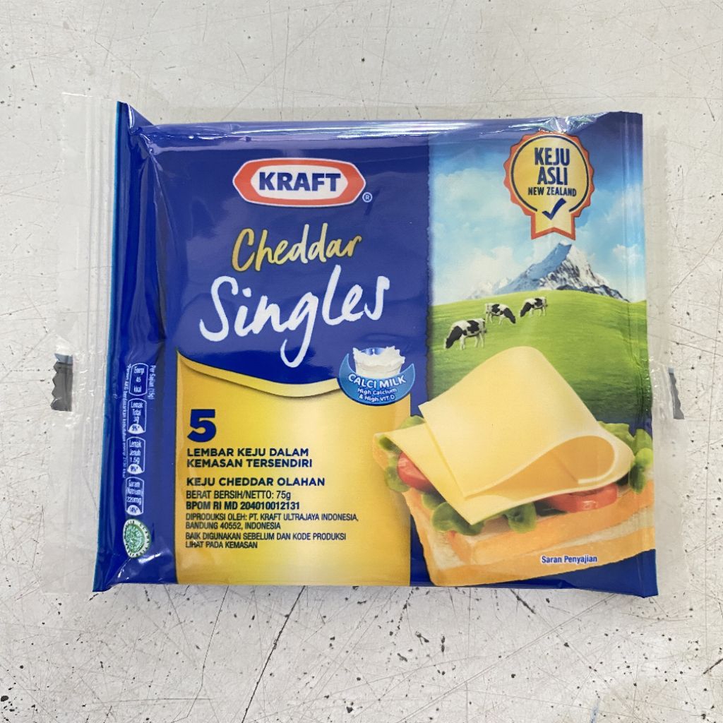 

Kraft cheddar singles 5 lembar | kraft keju slice | keju cheddar slice | keju lembaran