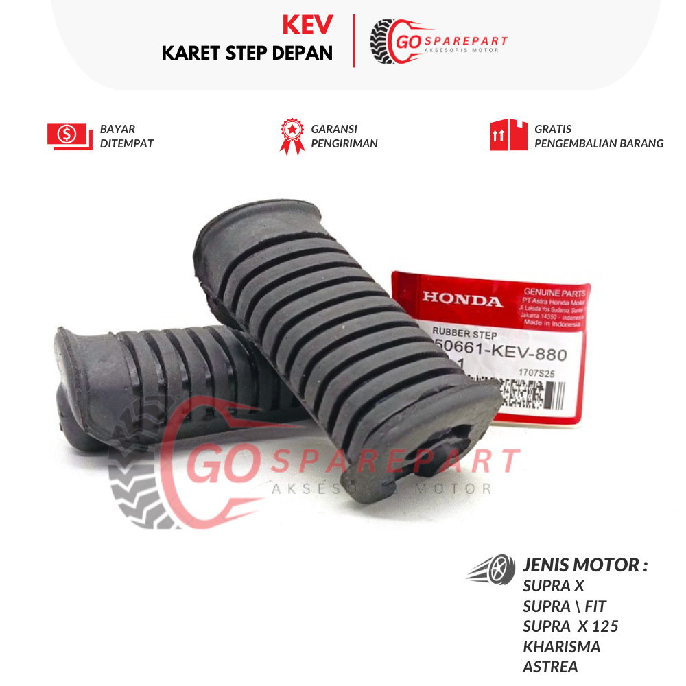 KEV KARET STEP DEPAN MOTOR HONDA SUPRA X / KARET PIJAKAN KAKI MOTOR SUPRA X 125 / KARET FOOTSTEP MOT