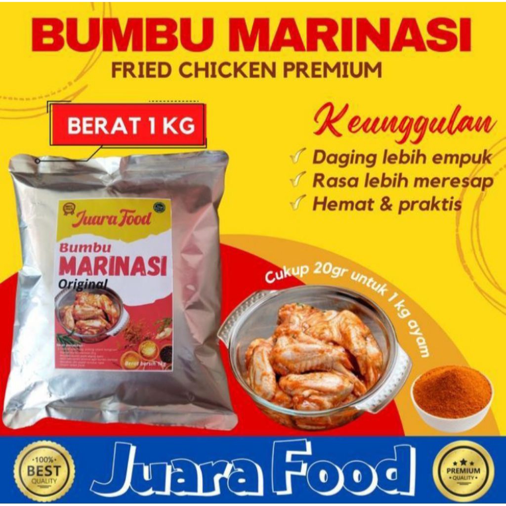 

bumbu marinasi original fried chicken premium kemasan 1 kg merk juara food