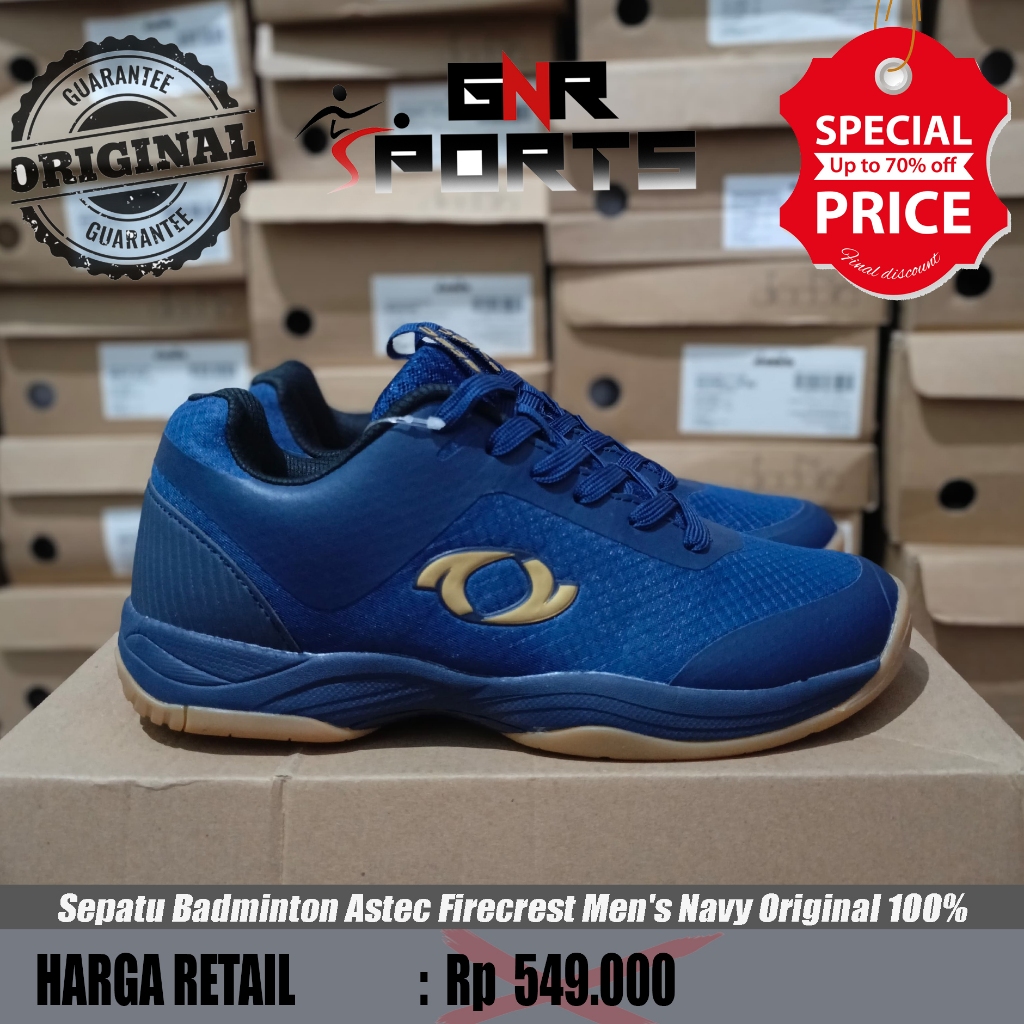 Sepatu Badminton Astec Firecrest Men's Navy Original 100%