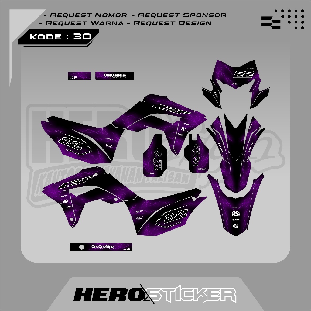 30 DECAL STICKER CRF 150L - STICKER DECAL CRF 150L SIMPLE DESIGN