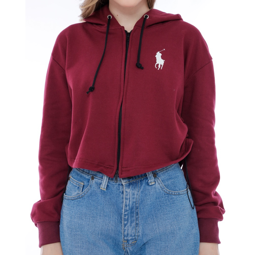 Style - fashion Olop Hoodie Jaket Double Zipper Crope Catton premium