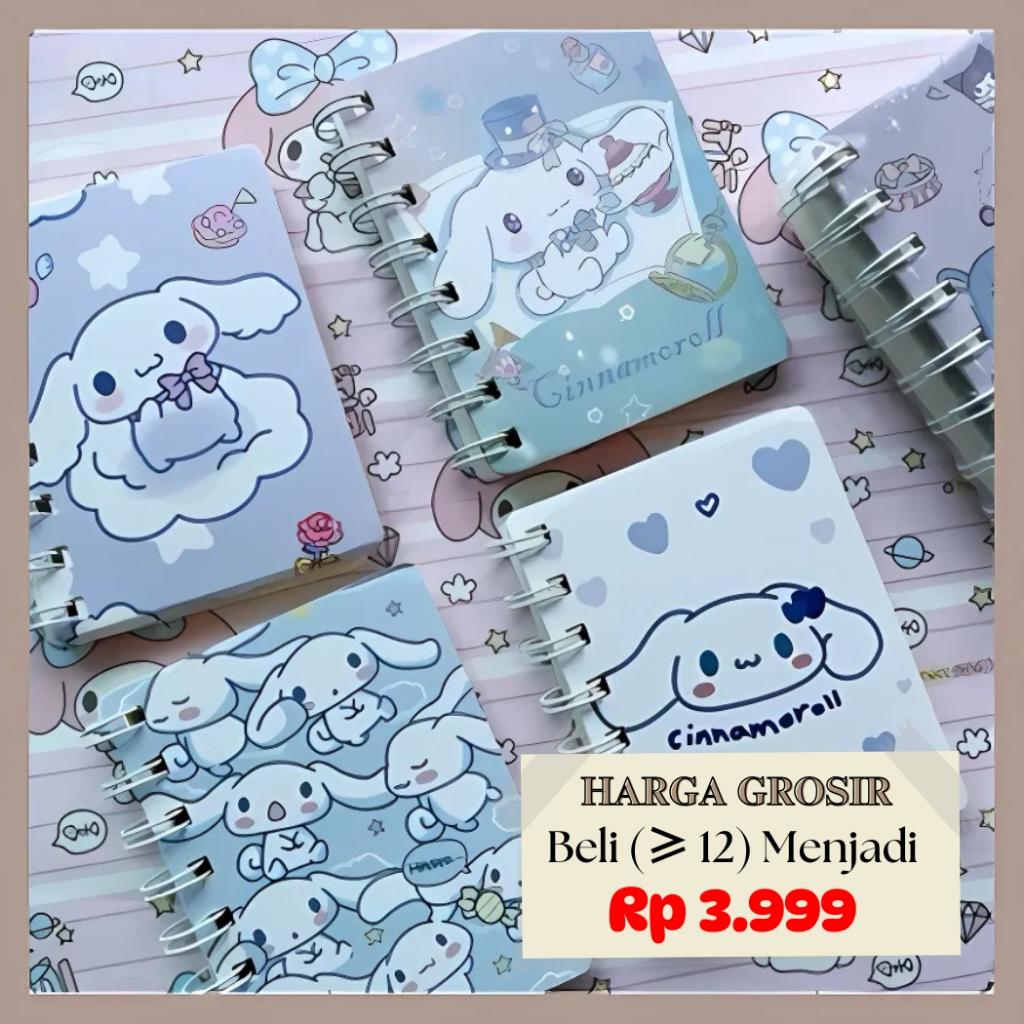 

Minibook A7 Sanrio Notebook Mini Cute Notepad Buku Tulis Motif Cartoon Sanrio
