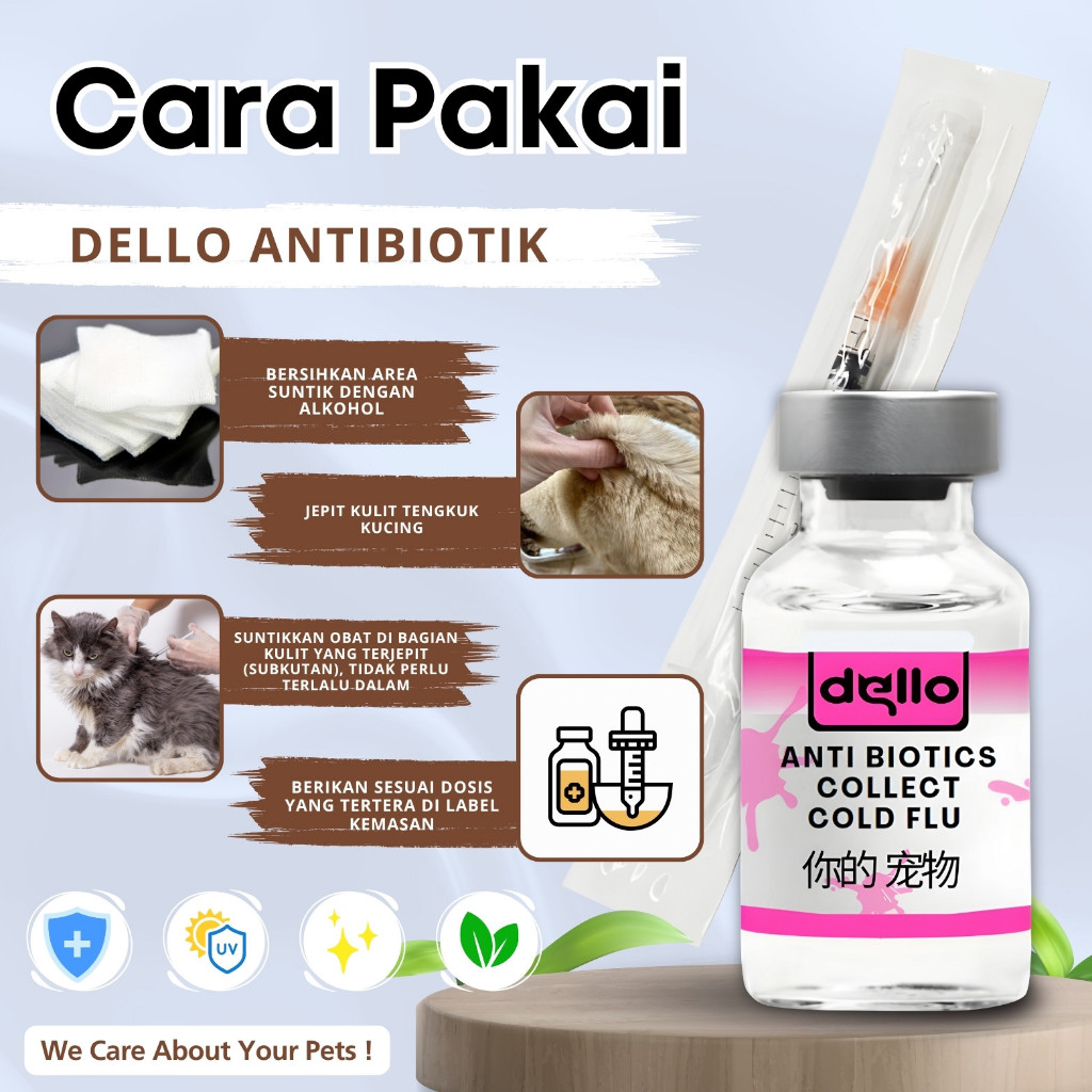 Livvicstore Dello Injeksi Antibiotik Solusi Infeksi Luka Dan Saluran Nafas Kucing Fetzoo