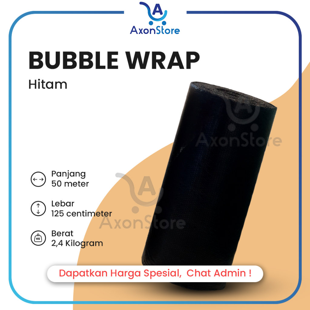 

HITAM 125cm x 50m Buble Wrapping Tebal Pack Eceran Murah Black