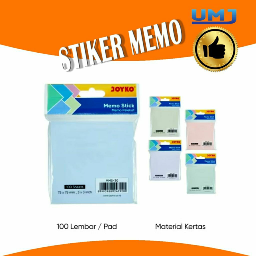 

Joyko stiker memo MMS 30 ukuran 3x3 inci