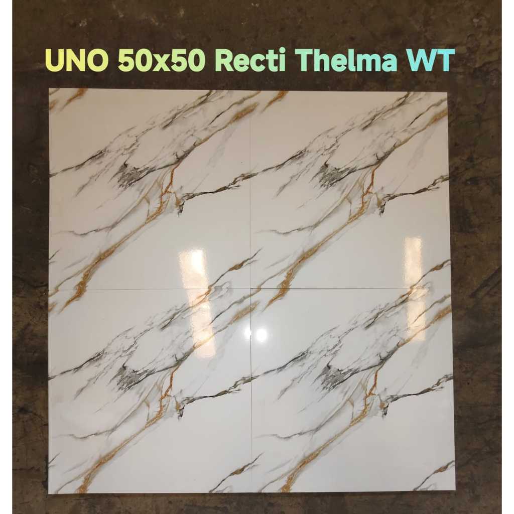 Keramik Uno Thelma White 50x50 - Kilat Cutting Medan
