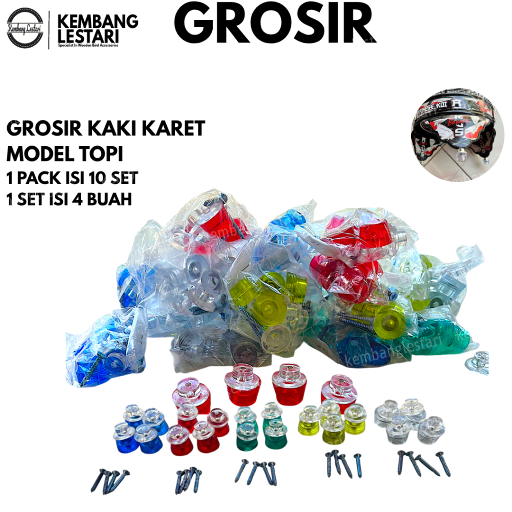 GROSIR KAKI KARET MODEL TOPI ALL SANGKAR BURUNG, KACER   CUCAK IJO ,HELOPET KANDANG KAPSUL ISI10SET