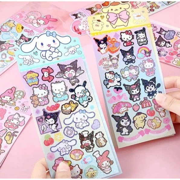 

J ( J5 ) STIKER KARAKTER KARTUN HOLOGRAM GLITTER / STICKER MOTIF LUCU / DEKORASI