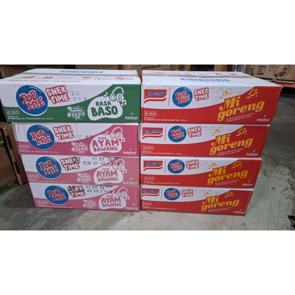 

Ygshop17 Pop Mie Mini 1 Dus Pop Mie Snek Time 39Gr/40Gr 1 Dus Isi 12 Goreng/Ayambawang/Soto/Bakso
