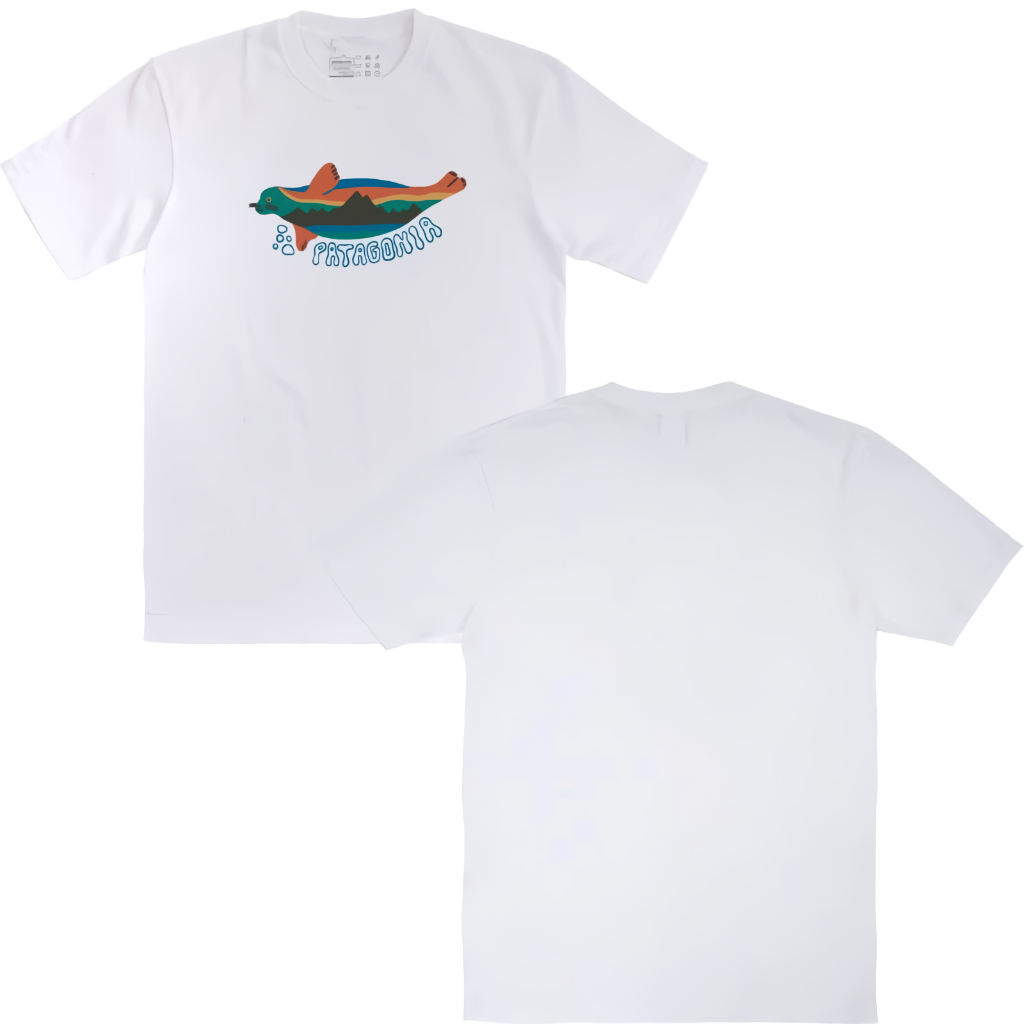 Tshirt - Kaos Patagonia Capilene silkweight Putih Unisex | Cotton Combed24s Premium